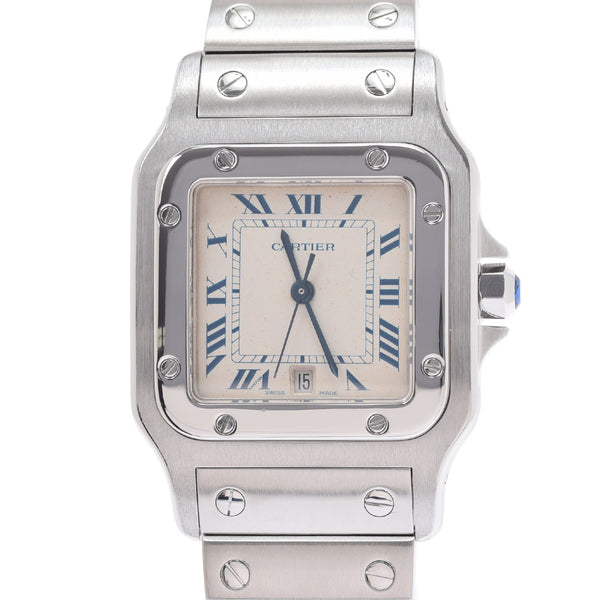 Cartier Cartier Cartier Santos Galbe LM W20018D6男孩SS观看石英银拨号