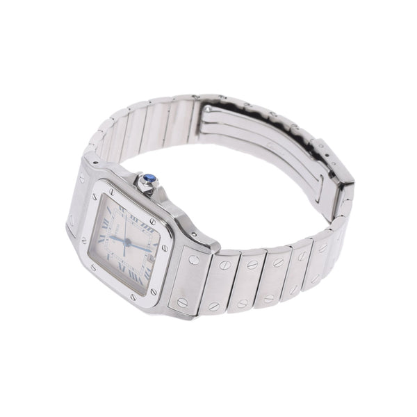 Cartier Cartier Cartier Santos Galbe LM W20018D6男孩SS观看石英银拨号