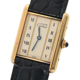 Cartier Cartier Mast Tank Ladies GP/Leather Watch Quartz Ivory Dial AB Rank used Ginzo
