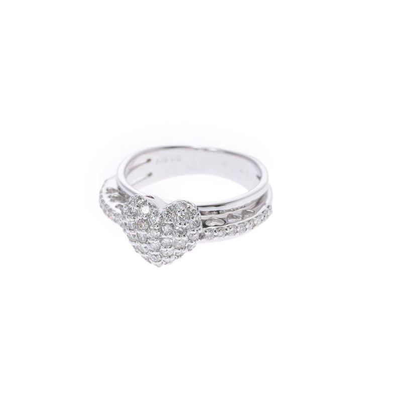 Ponte Vecchio Ponte Veque Ring Ring Heart Motif Diamond 0.51ct No. 10 Ladies K18WG环 /环A等级使用Ginzo