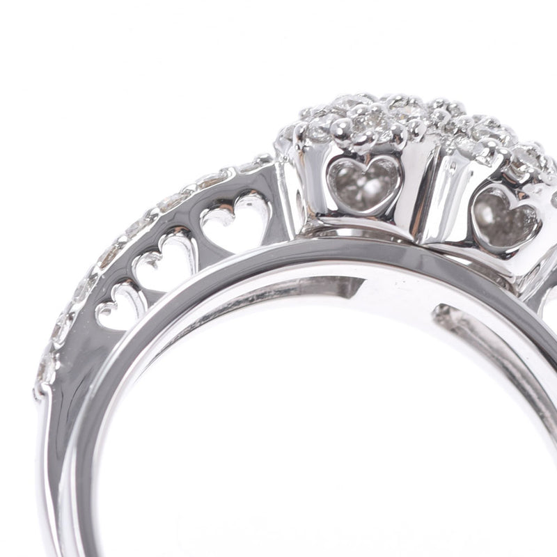 Ponte Vecchio Ponte Veque Ring Ring Heart Motif Diamond 0.51ct No. 10 Ladies K18WG环 /环A等级使用Ginzo