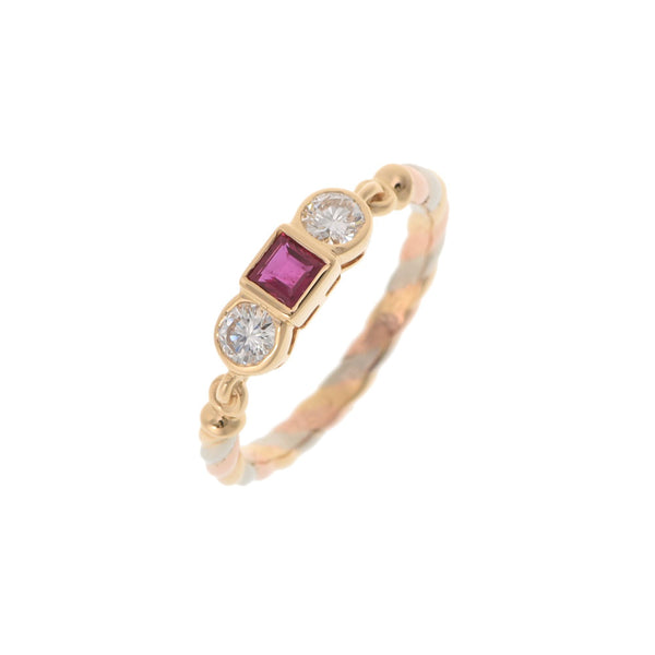 Cartier Cartier No. 12.5女士K18WG/YG/PG/RUBY RING/RING A RANK二手Ginzo