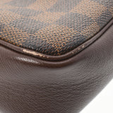 路易·威登（Louis Vuitton）路易斯·威登（Louis Vuitton）达米尔（Damier Damier）真实化妆棕色N51982女士Dami Cambus配件袋B级使用Ginzo
