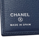 CHANEL Chanel Coco Mark Passport Cover Navy Unisex Calf Passport Case A Rank used Ginzo