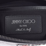 JIMMY CHOO ジミーチュウ ワッペン メタリックシルバー メンズ レザー クラッチバッグ ABランク 中古 銀蔵