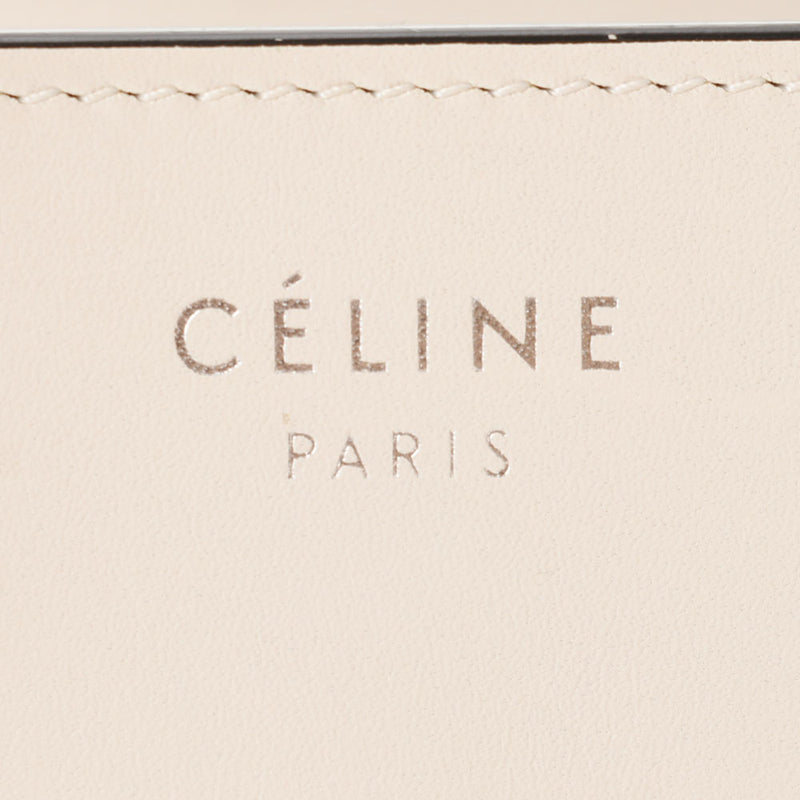 CELINE セリーヌ ラゲージ マイクロショッパー 白 レディース カーフ ハンドバッグ ABランク 中古 銀蔵