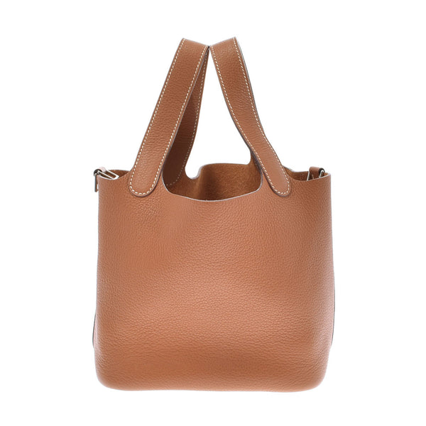 HERMES エルメス ピコタンロック PM  ゴールド シルバー金具 □M刻印(2009年頃) レディース トリヨンクレマンス ハンドバッグ Aランク 中古 銀蔵