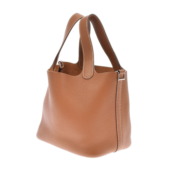 HERMES エルメス ピコタンロック PM  ゴールド シルバー金具 □M刻印(2009年頃) レディース トリヨンクレマンス ハンドバッグ Aランク 中古 銀蔵
