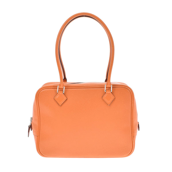 HERMES エルメス ミニプリュム オレンジ シルバー金具 □J刻印(2006年頃) レディース ヴォーエプソン ハンドバッグ Bランク 中古 銀蔵