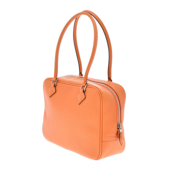 HERMES エルメス ミニプリュム オレンジ シルバー金具 □J刻印(2006年頃) レディース ヴォーエプソン ハンドバッグ Bランク 中古 銀蔵