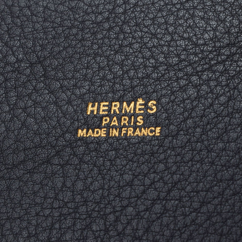 HERMES Hermes Market GM Black Gold Bracket ○ Z engraved (around 1996) Unisex Toryon Lemance Shoulder Bag A Rank Used Ginzo