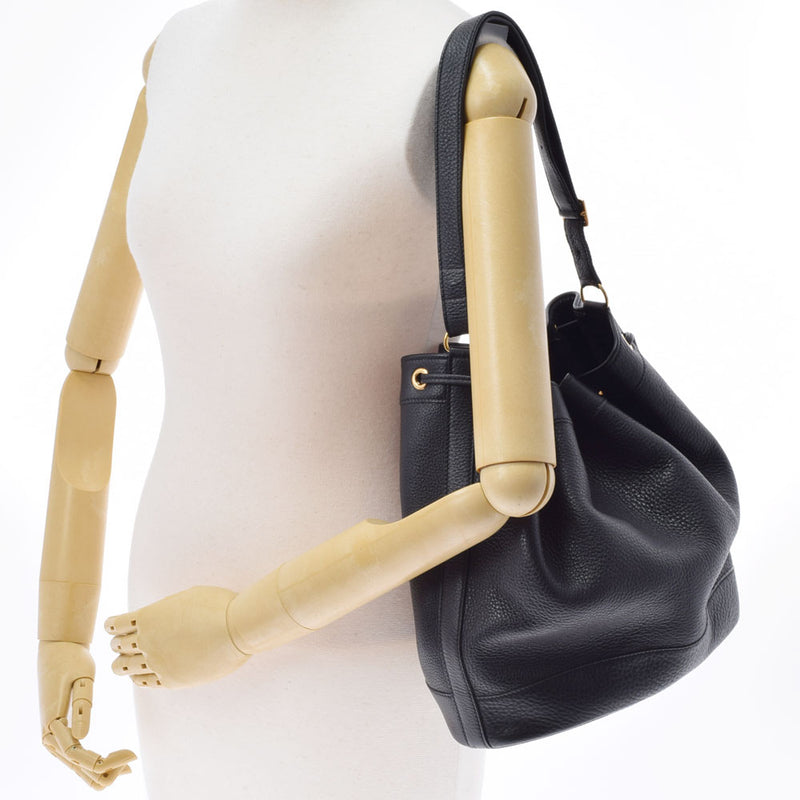 HERMES エルメス マーケット GM 黒 ゴールド金具 ○Z刻印(1996年頃) ユニセックス トリヨンクレマンス  ショルダーバッグ Aランク 中古 銀蔵