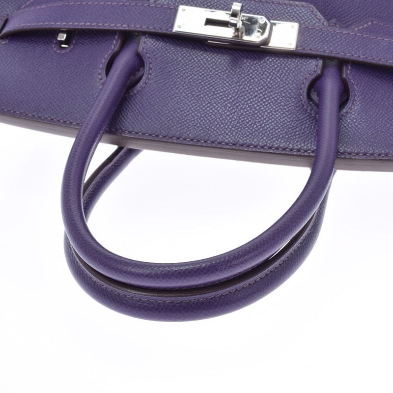 爱马仕爱马仕伯金30虹膜（紫色）银金属□n刻（2010年）女士vo epson手提包AB级使用Ginzo