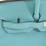 HERMES Hermes Birkin 35 Blue Ator Silver metal T -engraved (around 2015) Unisex Togo Handbag A Rank used Ginzo