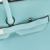 HERMES Hermes Birkin 35 Blue Ator Silver metal T -engraved (around 2015) Unisex Togo Handbag A Rank used Ginzo