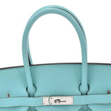 HERMES Hermes Birkin 35 Blue Ator Silver metal T -engraved (around 2015) Unisex Togo Handbag A Rank used Ginzo
