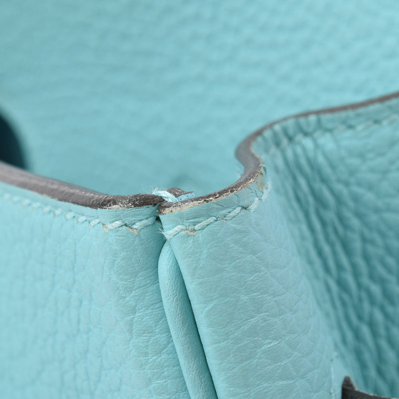 HERMES Hermes Birkin 35 Blue Ator Silver metal T -engraved (around 2015) Unisex Togo Handbag A Rank used Ginzo