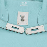HERMES Hermes Birkin 35 Blue Ator Silver metal T -engraved (around 2015) Unisex Togo Handbag A Rank used Ginzo