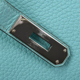 HERMES Hermes Birkin 35 Blue Ator Silver metal T -engraved (around 2015) Unisex Togo Handbag A Rank used Ginzo