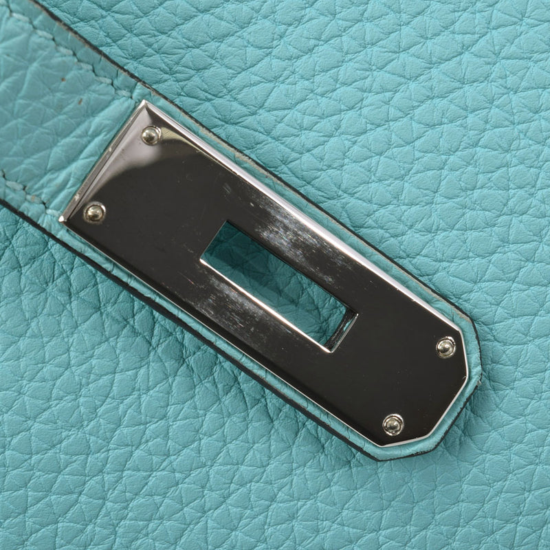 HERMES Hermes Birkin 35 Blue Ator Silver metal T -engraved (around 2015) Unisex Togo Handbag A Rank used Ginzo