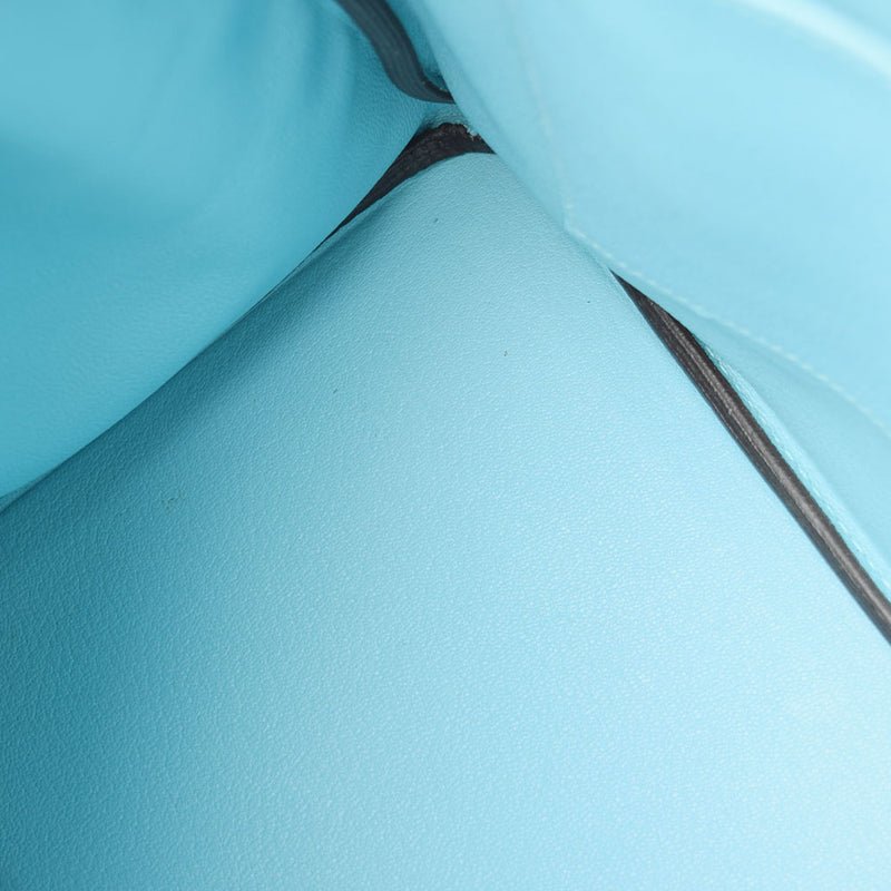 HERMES Hermes Birkin 35 Blue Ator Silver metal T -engraved (around 2015) Unisex Togo Handbag A Rank used Ginzo