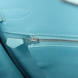 HERMES Hermes Birkin 35 Blue Ator Silver metal T -engraved (around 2015) Unisex Togo Handbag A Rank used Ginzo