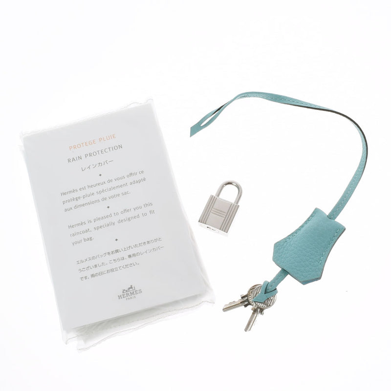 HERMES Hermes Birkin 35 Blue Ator Silver metal T -engraved (around 2015) Unisex Togo Handbag A Rank used Ginzo