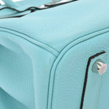 HERMES Hermes Birkin 35 Blue Ator Silver metal T -engraved (around 2015) Unisex Togo Handbag A Rank used Ginzo