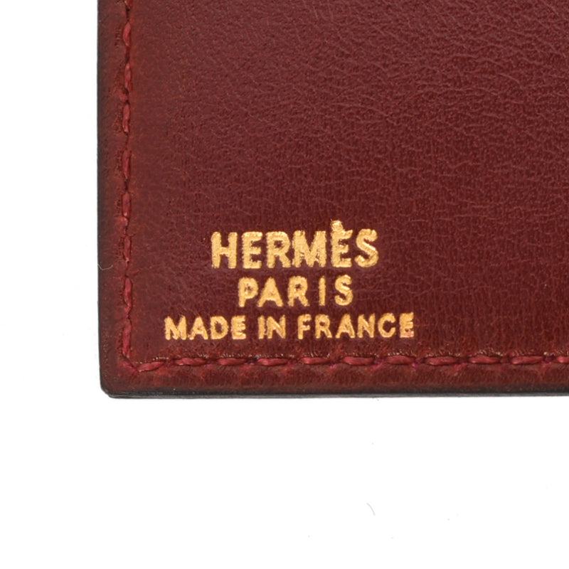 HERMES HERMES议程GM Rouge Ahhh□雕刻（1997年左右）Munisex Box Carf Notebook封面封面