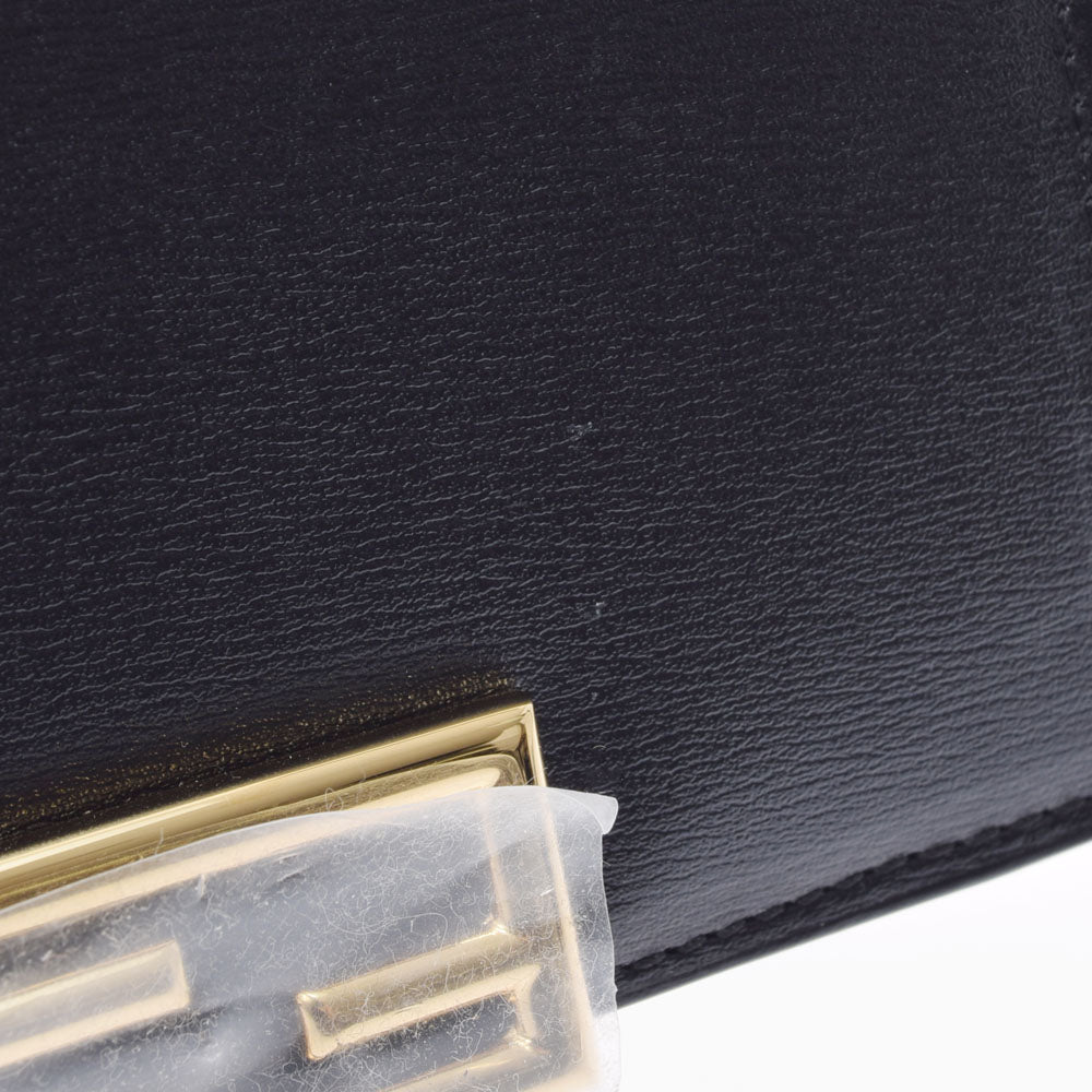 フェンディコンパクトウォレット 黒 ゴールド金具 ユニセックス カーフ