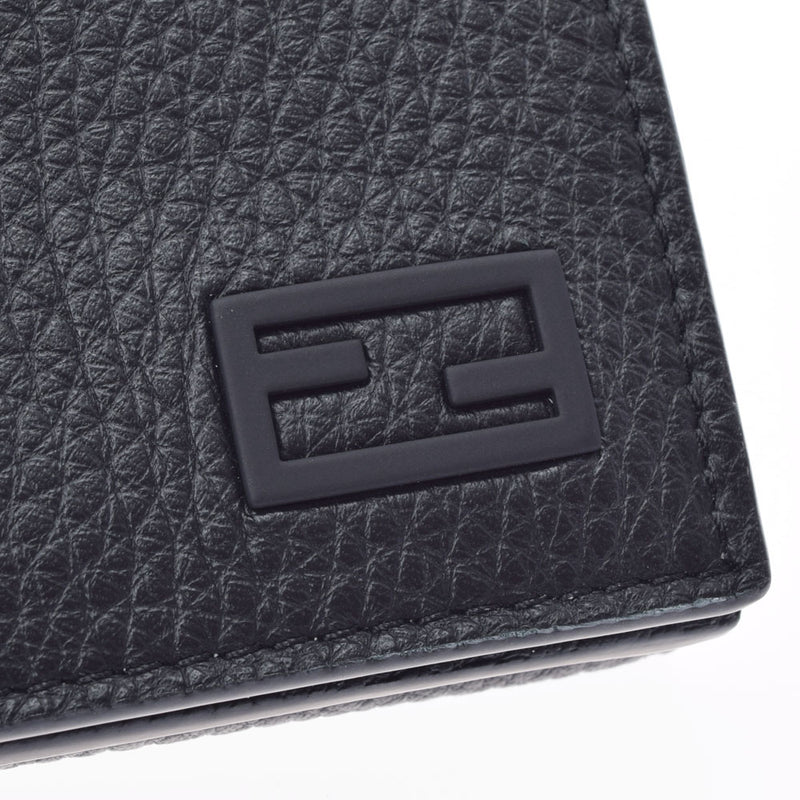 FENDI Fendi Mini Wallet Black 7m0280 Unisex Leather Triloster Unused Ginzo