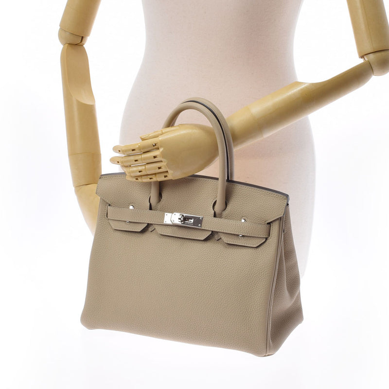 HERMES エルメス バーキン 30 トレンチ シルバー金具 X刻印(2016年頃) レディース トゴ ハンドバッグ Aランク 中古 銀蔵