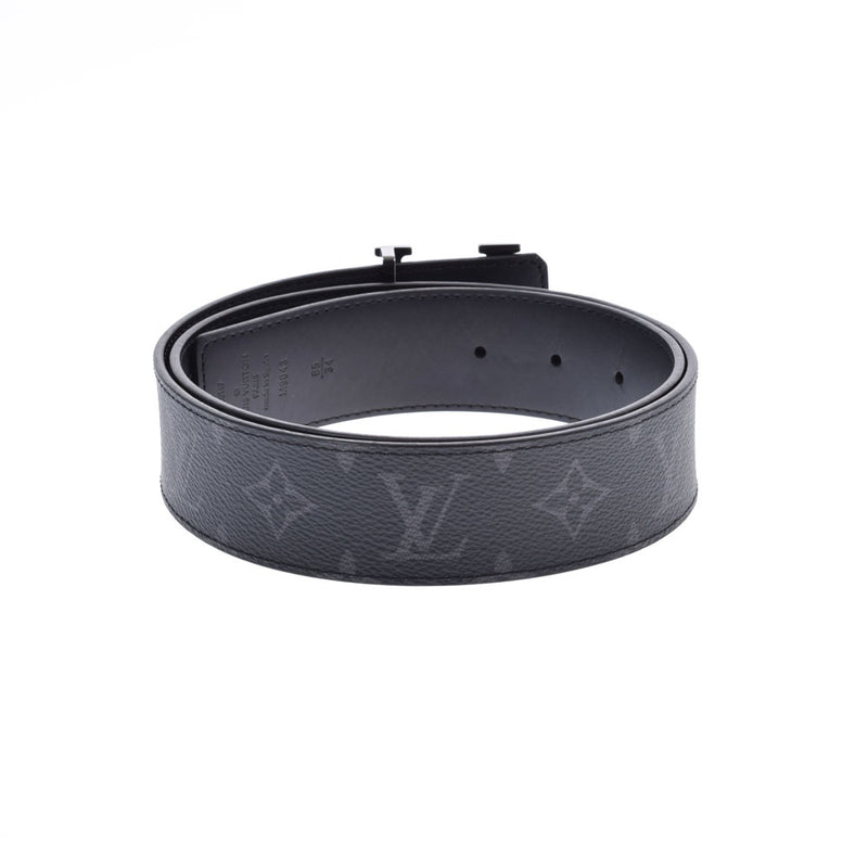 LOUIS VUITTON Louis Vuitton Monogram Eclipse Sunture Initial 40mm Size 85cm Black M9043V Men's Monogram Canvas Belt AB Rank Used Ginzo