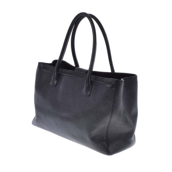 CHANEL Chanel Executive 2WAY Tote Black Gold Bracket Ladies Calf Handbag B Rank used Ginzo