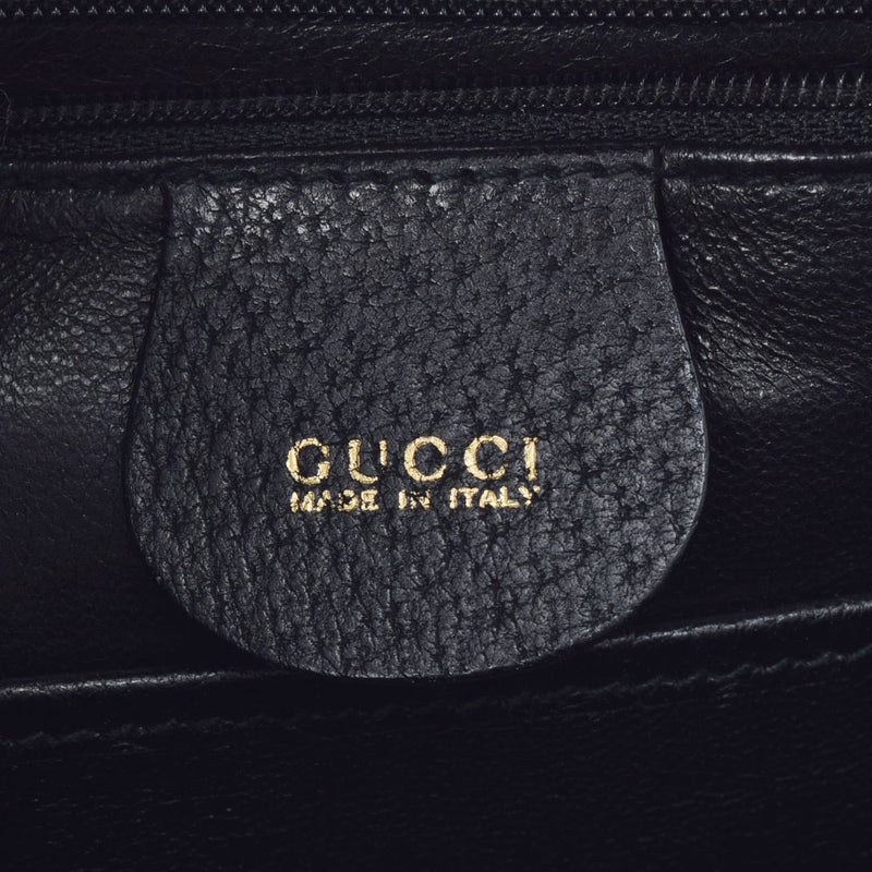 GUCCI グッチ バンブー 2WAY 黒 マットゴールド金具 レディース   レザー/バンブー ハンドバッグ Aランク 中古 銀蔵