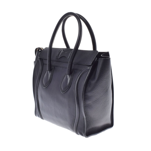 CELINE Celine Ragger Micro Shopper Black Ladies Calf Handbag B Rank used Ginzo
