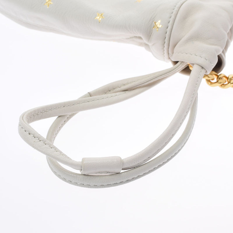 圣劳伦特圣劳伦特泰迪链链型型星形图案象牙金支架女士皮革肩袋B等级
