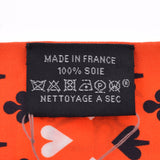 HERMES Hermes twilly Vermilion New tag Trump pattern Orange/white/black ladies silk 100 % scarf unused Ginzo