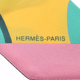 HERMES Hermes Twilly New Tag Hermes Graffiti/Graff Hermes Green/Pink/Gray Ladies Silk 100 % Scarf unused Ginzo