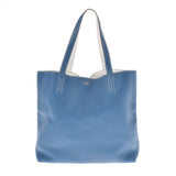 HERMES Hermes Dubble Sense 45 Reversible Blue Tarasa/White □ Q -engraved (around 2013) Unisex Toryon Lemance Tote Bag AB Rank Used Ginzo