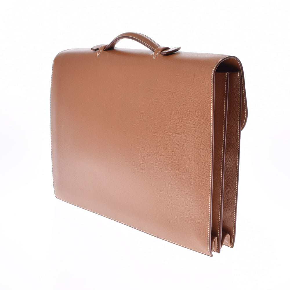 【箱袋鍵付】 エルメス サックアデペッシュ41 ゴールド ブラウン クシュベル 箱袋鍵付】 エルメス サックアデペッシュ41 ゴールド ブラウン