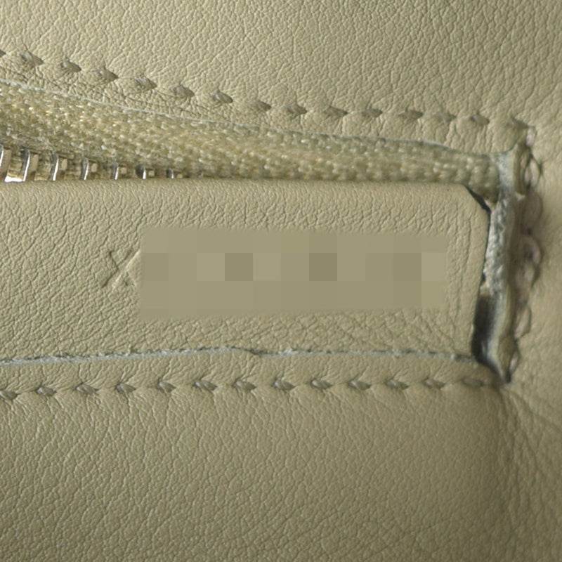HERMES エルメス プリュム 28 セージ/クレ シルバー金具 X刻印(2016年頃) レディース ヴォースイフト  ハンドバッグ ABランク 中古 銀蔵