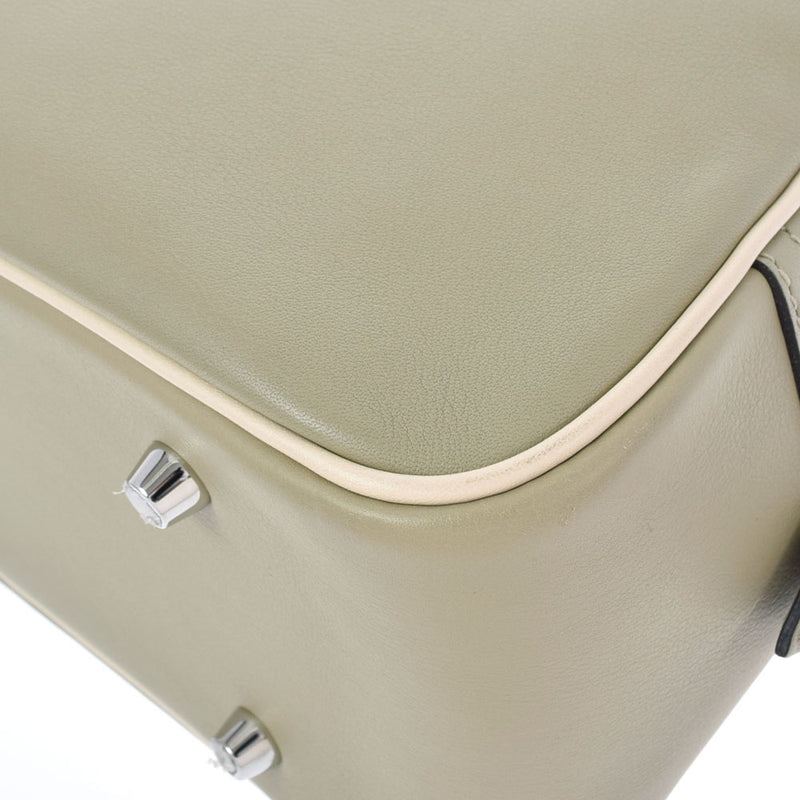 HERMES エルメス プリュム 28 セージ/クレ シルバー金具 X刻印(2016年頃) レディース ヴォースイフト  ハンドバッグ ABランク 中古 銀蔵