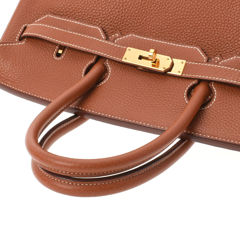 HERMES エルメス バーキン 35 ブリック ゴールド金具 □I刻印(2005年頃) ユニセックス トリヨンクレマンス ハンドバッグ ABランク 中古 銀蔵