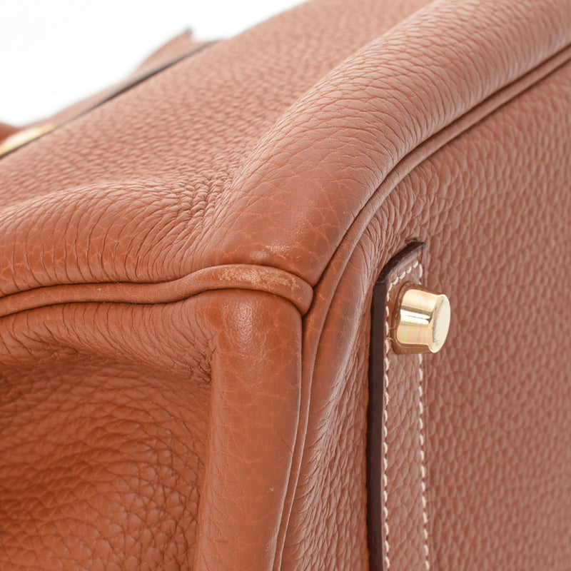 HERMES エルメス バーキン 35 ブリック ゴールド金具 □I刻印(2005年頃) ユニセックス トリヨンクレマンス ハンドバッグ ABランク 中古 銀蔵
