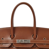 HERMES エルメス バーキン 35 ノワゼット パラジウム金具 □G刻印(2003年頃) ユニセックス リセ ハンドバッグ ABランク 中古 銀蔵