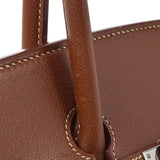 HERMES エルメス バーキン 35 ノワゼット パラジウム金具 □G刻印(2003年頃) ユニセックス リセ ハンドバッグ ABランク 中古 銀蔵