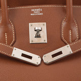 HERMES エルメス バーキン 35 ノワゼット パラジウム金具 □G刻印(2003年頃) ユニセックス リセ ハンドバッグ ABランク 中古 銀蔵