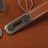 HERMES エルメス バーキン 35 ノワゼット パラジウム金具 □G刻印(2003年頃) ユニセックス リセ ハンドバッグ ABランク 中古 銀蔵