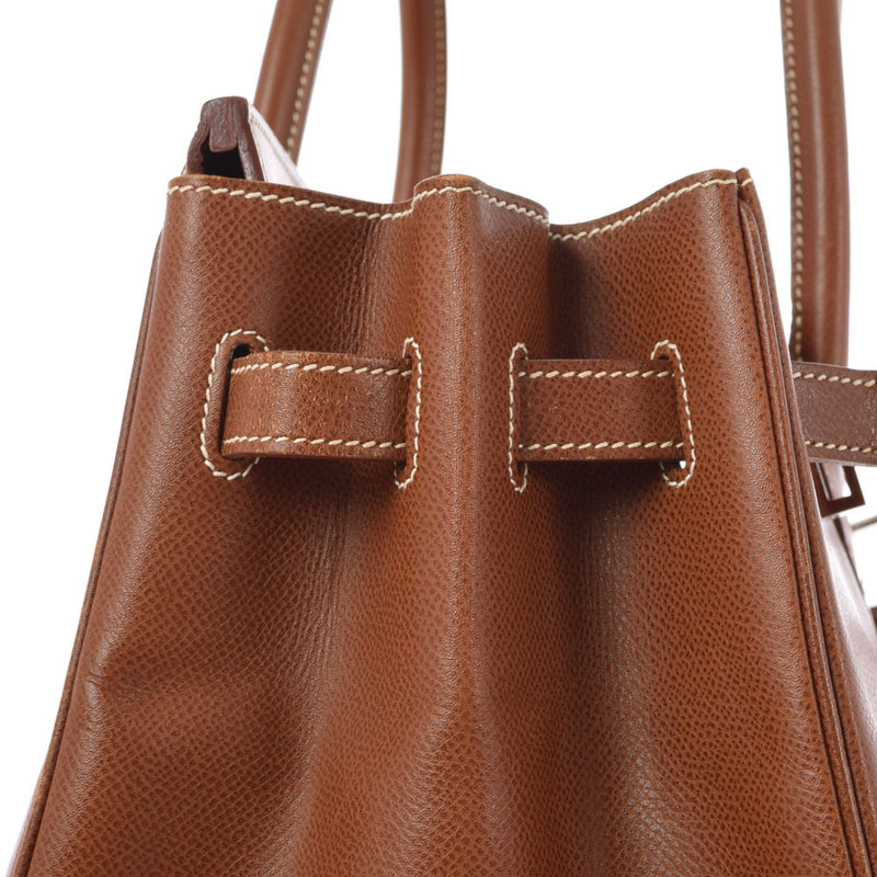 HERMES エルメス バーキン 35 ノワゼット パラジウム金具 □G刻印(2003年頃) ユニセックス リセ ハンドバッグ ABランク 中古 銀蔵